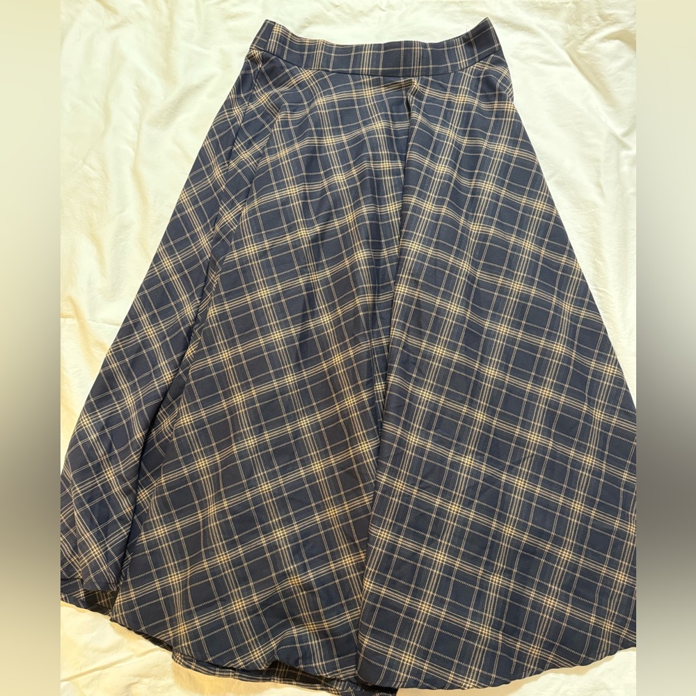 Commense A-Line Plaid Skirt